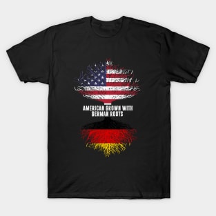 American Grown with German Roots USA Flag T-Shirt